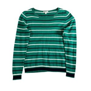 J.Crew Mercantile Women's Green/Blue/White Peyton Mixed Stripe Sweater Size S
